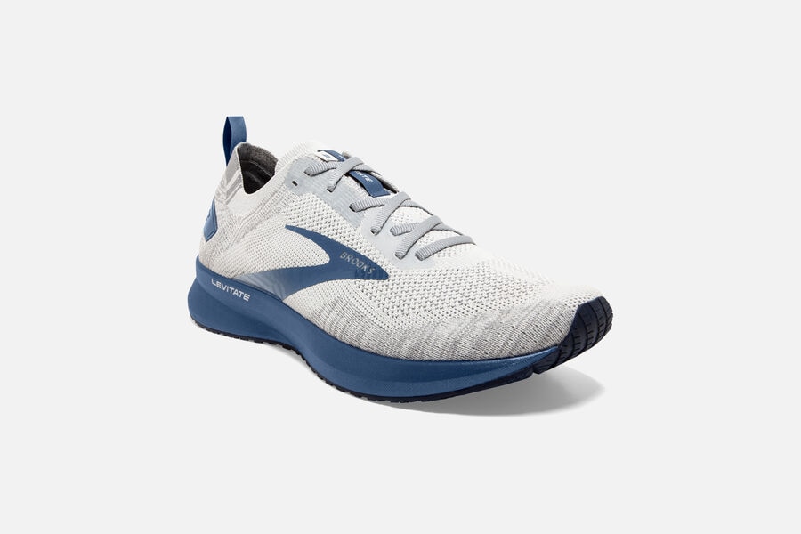 Brooks Running Shoes Mens White/Blue - Levitate 4 Road - 1863-CAERG